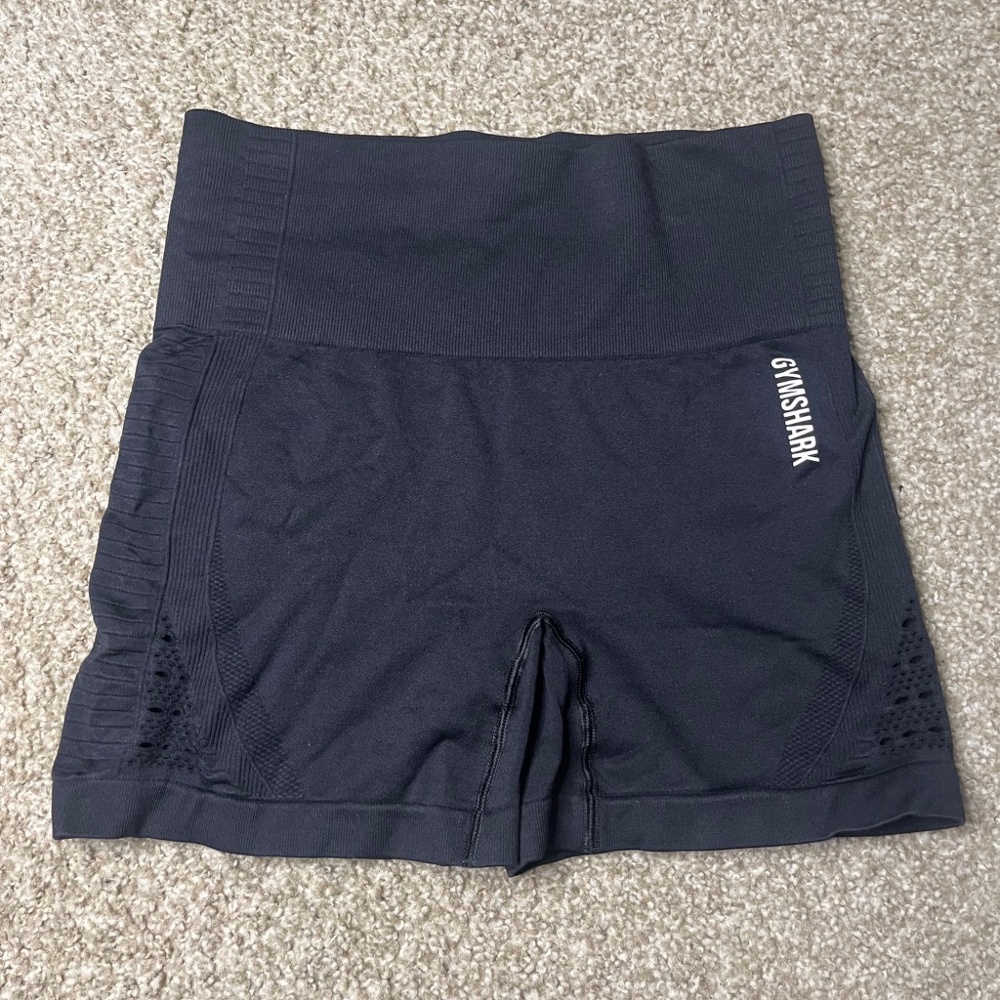 Gymshark Seamless High-Waisted Shorts – Black – Size M (See Measurements)